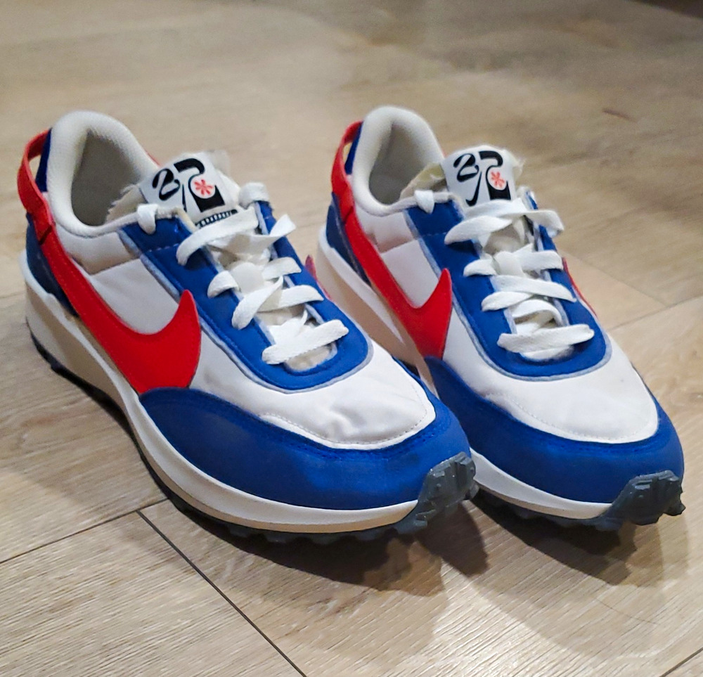 Nike Waffle Debut Swoosh Old Royal Habanero Red DV0527-001 Men's 7.5 EU 40.5